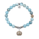 Pumpkin Charm with Larimar Jasper Gemstone Bracelet