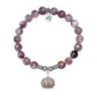 Pumpkin Charm with Lepidolite Quartz Gemstone Bracelet