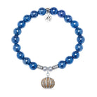 Pumpkin Charm with Navy Agate Gemstone Bracelet