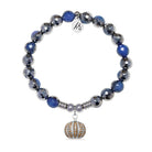 Pumpkin Charm with Silver Dipped Sky Blue Agate Gemstone Bracelet
