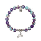 Purple Blue Jasper Gemstone Bracelet with Just Cruise Sterling Silver Charm