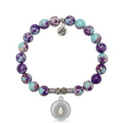 Purple Blue Jasper Gemstone Bracelet with You're One of a Kind Sterling Silver Charm