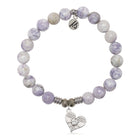Purple Turquoise Gemstone Bracelet with Angel Love Sterling Silver Charm