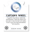 Purple Turquoise Gemstone Bracelet with Captain Wheel Sterling Silver Charm