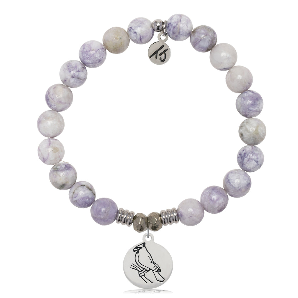 Purple Turquoise Gemstone Bracelet with Cardinal Sterling Silver Charm