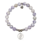 Purple Turquoise Gemstone Bracelet with Cherry Blossom Sterling Silver Charm