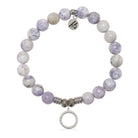 Purple Turquoise Gemstone Bracelet with Good Karma Sterling Silver Charm