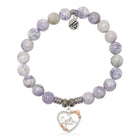 Purple Turquoise Gemstone Bracelet with Heart Sister Sterling Silver Charm