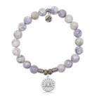Purple Turquoise Gemstone Bracelet with I Love You Sterling Silver Charm