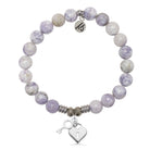 Purple Turquoise Gemstone Bracelet with Key To My Heart Sterling Silver Charm