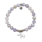 Purple Turquoise Gemstone Bracelet with Lucky Elephant Cutout Sterling Silver Charm