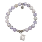 Purple Turquoise Gemstone Bracelet with Memories Sterling Silver Charm