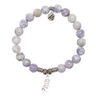 Purple Turquoise Gemstone Bracelet with Olive Branch Sterling Silver Charm