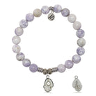 Purple Turquoise Gemstone Bracelet with Oyster Sterling Silver Charm