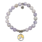 Purple Turquoise Gemstone Bracelet with Rising Sun Sterling Silver Charm