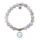Purple Turquoise Gemstone Bracelet with Serenity Wave Sterling Silver Charm
