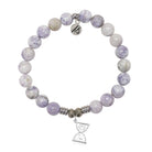 Purple Turquoise Gemstone Bracelet with Trust in Time Sterling Silver Charm