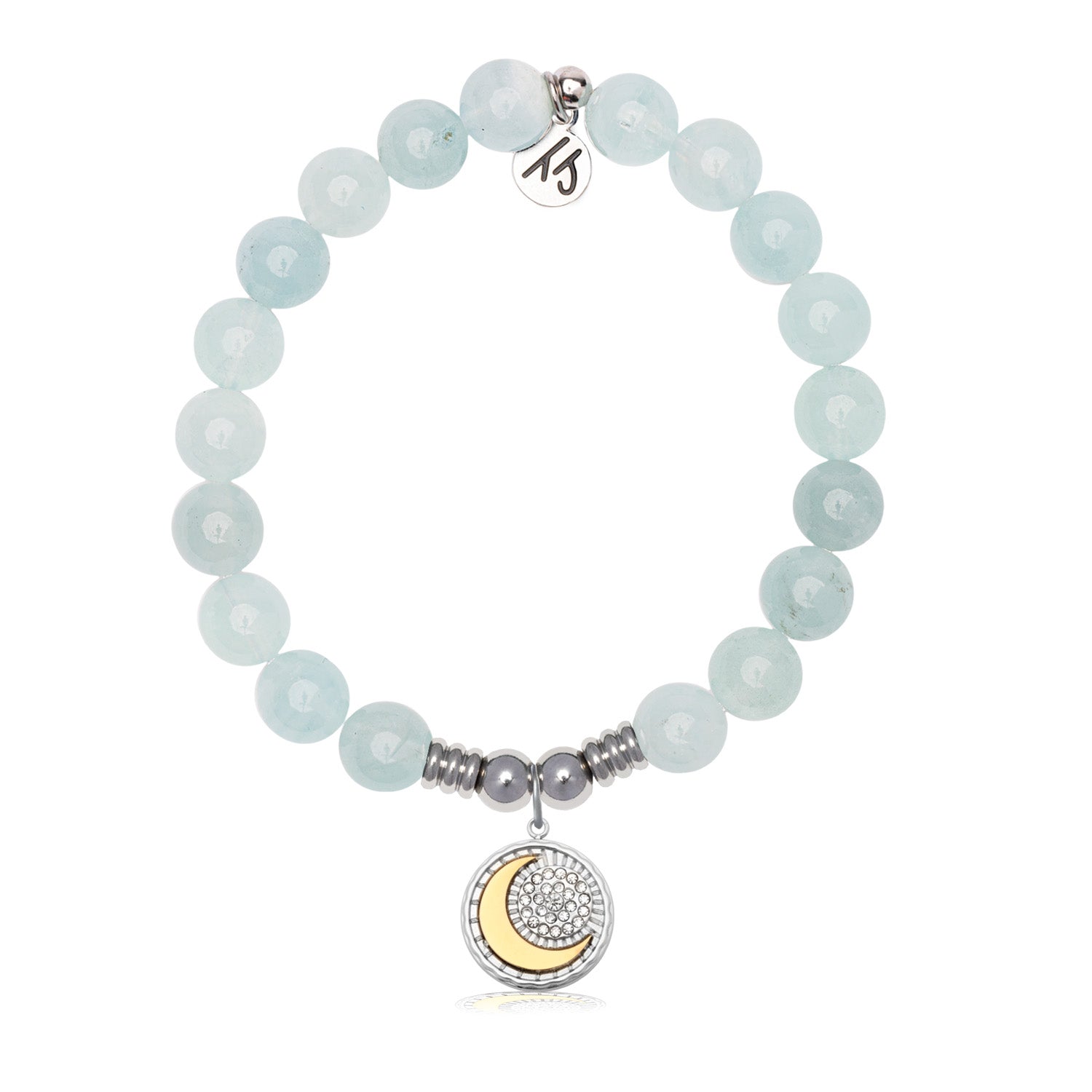 Radiant Soul Charm with Blue Aquamarine Jade Gemstone Bracelet