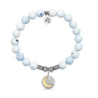 Radiant Soul Charm with Light Blue White Agate Gemstone Bracelet
