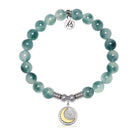 Radiant Soul Charm with Teal White Jade Gemstone Bracelet