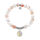 Radiant Soul Charm with White Natural Agate Gemstone Bracelet