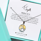 Rising Sun CZ Sterling Silver Charm Necklace