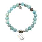 Robin Egg Agate Gemstone Bracelet with Create Sterling Silver Charm