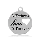 Robins Egg Agate Gemstone Bracelet with Father's Love Sterling Silver Charm