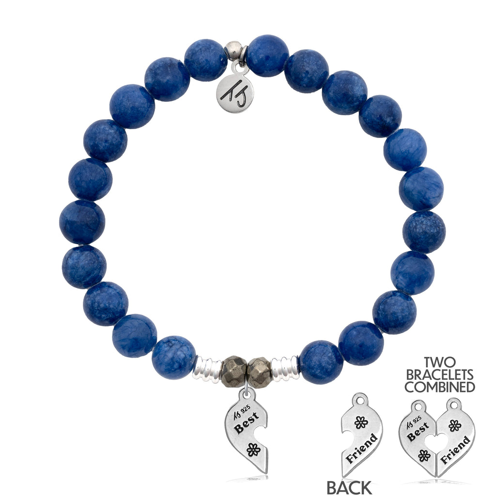 Royal Jade Stone Bracelet with Forever Friends Sterling Silver Charm