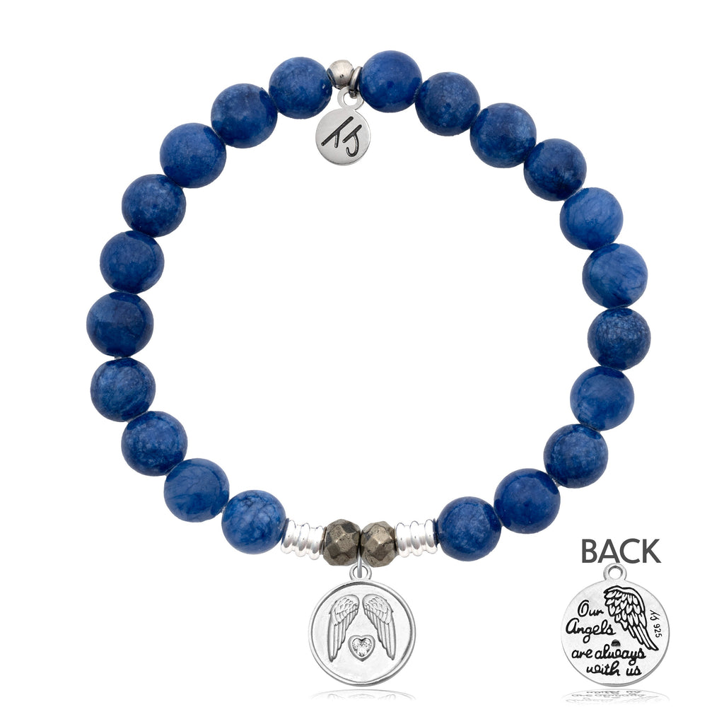 Royal Jade Stone Bracelet with Guardian Sterling Silver Charm