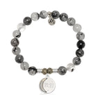 Rutilated Quartz Gemstone Bracelet with 11:11 Sterling Silver Charm
