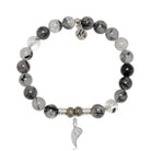 Rutilated Quartz Gemstone Bracelet with Angel Blessings Sterling Silver Charm