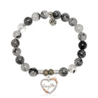 Rutilated Quartz Gemstone Bracelet with Heart Daughter Sterling Silver Charm