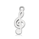 Rutilated Quartz Gemstone Bracelet with Music Note Sterling Silver Charm