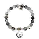 Rutilated Quartz Gemstone Bracelet with Nurse Sterling Silver Charm
