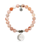 Sakura Agate Gemstone Bracelet with 11:11 Sterling Silver Charm