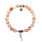 Sakura Agate Gemstone Bracelet with Cheers Sterling Silver Charm