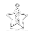 Sakura Agate Gemstone Bracelet with Mom Star Sterling Silver Charm