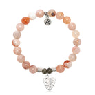Sakura Agate Gemstone Bracelet with Paradise Sterling Silver Charm