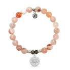 Sakura Agate Gemstone Bracelet with Today Tomorrow Forever Sterling Silver Charm