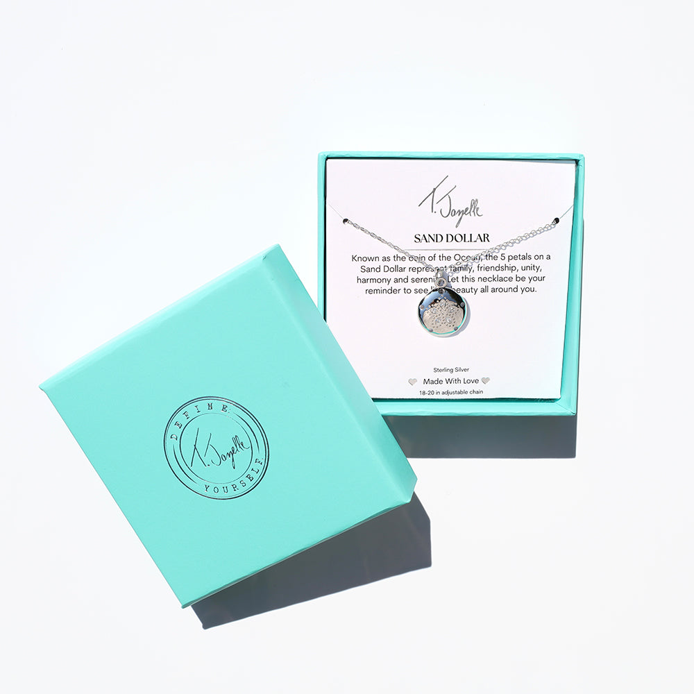 Sand Dollar CZ Sterling Silver Charm Necklace