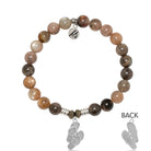 Sand Moonstone Gemstone Bracelet with Flip Flop Sterling Silver Charm