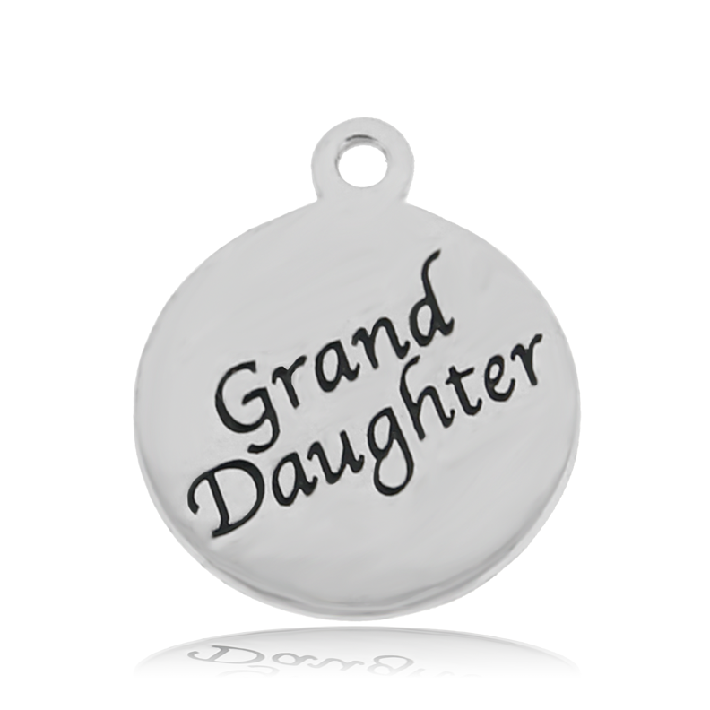 Sand Moonstone Gemstone Bracelet with Granddaughter Sterling Silver Charm