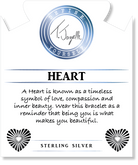 Sand Moonstone Gemstone Bracelet with Heart Sterling Silver Charm