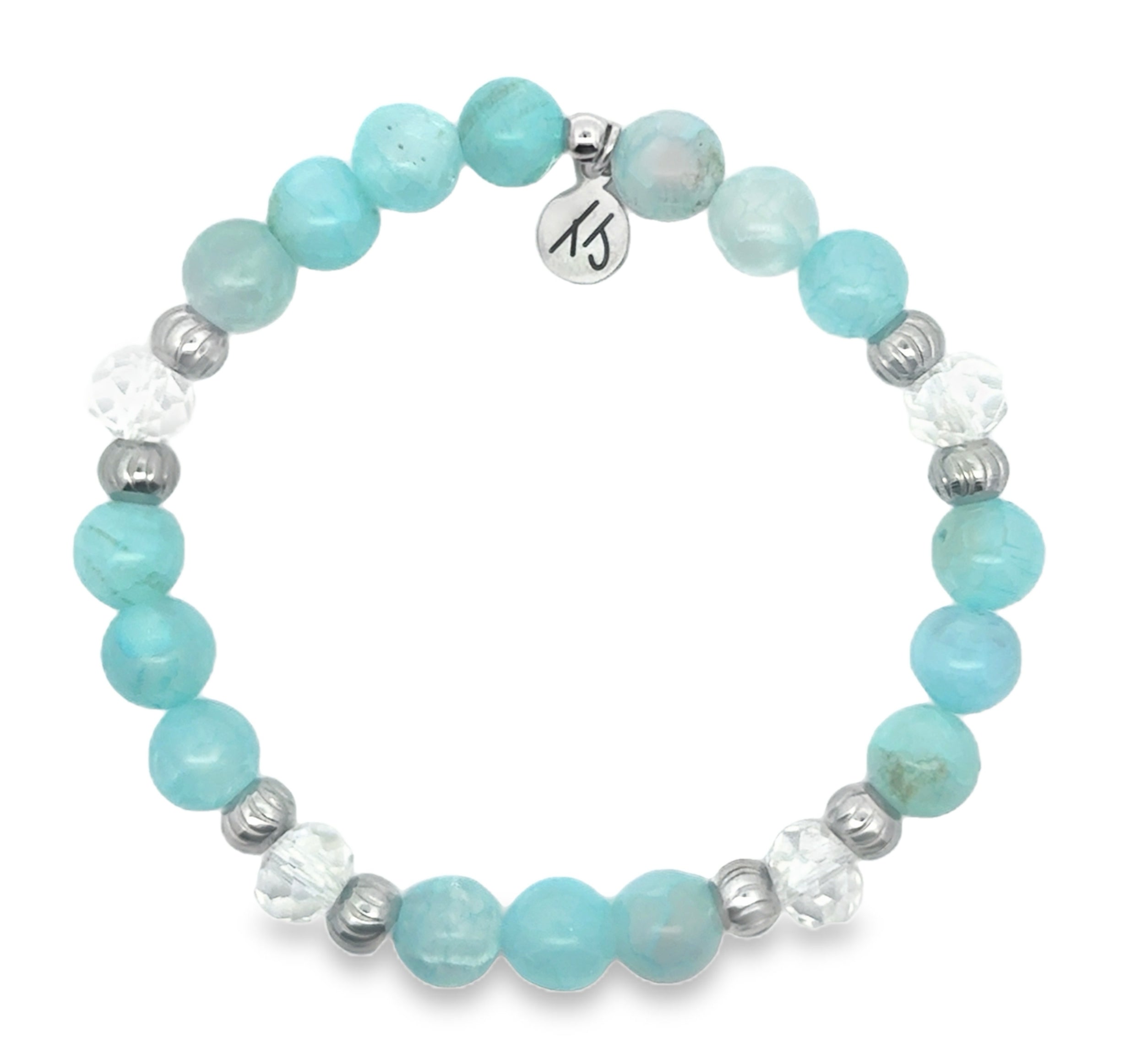Saturday BOGO Bracelet Limited Edition Aqua Fire Agate Gemstone Exclusive Bracelet