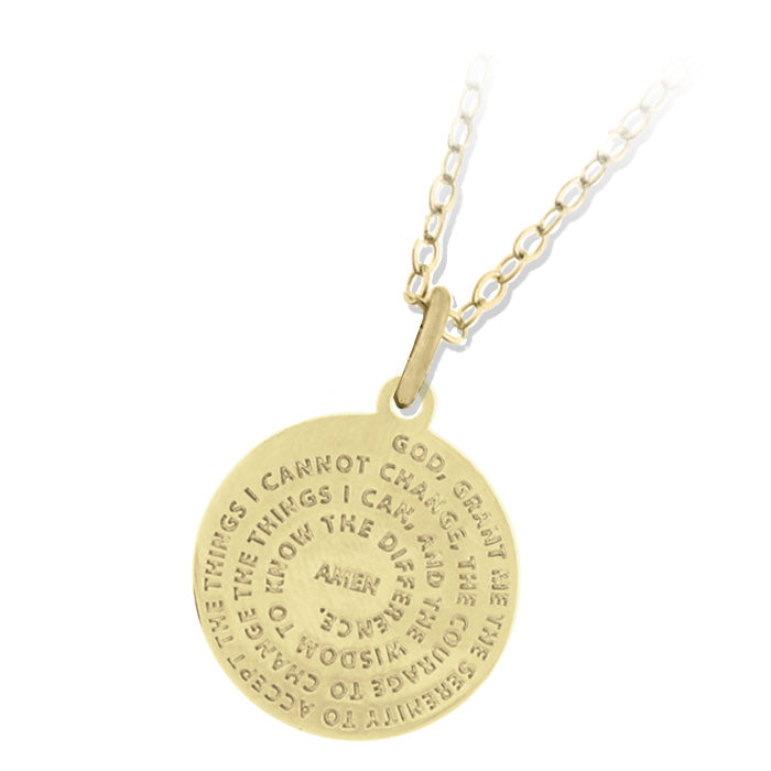 Serenity Prayer Gold Charm Necklace