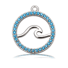 Serenity Wave Charm with Aqua Agate Gemstone Bracelet