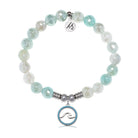 Serenity Wave Charm with Aqua Agate Gemstone Bracelet