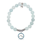 Serenity Wave Charm with Blue Aquamarine Jade Gemstone Bracelet