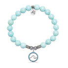 Serenity Wave Charm with Blue Turquoise Gemstone Bracelet
